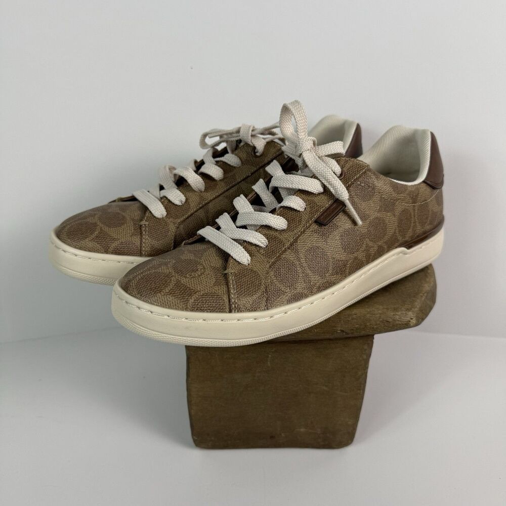 Coach Women's Lowline Leather Low Top Sneaker Tan Sz 9B NWOB